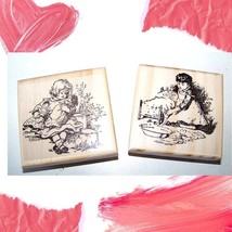 Rubber Stamp | Rubber Stamps|4 VINTAGE CHILDREN SCENES | New Art Stamps ... - $16.00