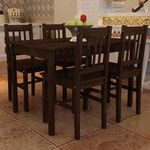 Solid Pine Wood 5pcs Kitchen Dinner Dining Table Set With 4 Chairs Seats Wooden - £315.13 GBP+
