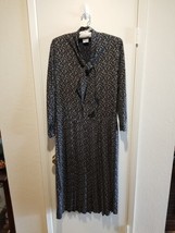 VTG Laura Ashley UK-Made Floral Midi Dress Tie Collar Cottage Core Rayon... - $83.16