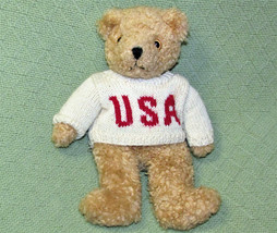 1992 TY USA SWEATER 10&quot; CLASSICS CURLY TEDDY BEAR PLUSH STUFFED ANIMAL V... - £12.39 GBP