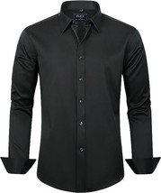 J.VER Men's Dress Shirts Solid Long Sleeve Stretch Wrinkle-Free Formal Shirt L - $28.05