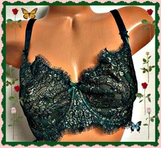 34DD Green Gold Dream Angels Wicked Uplift Pu Wo Padding Victorias Secret Bra - £31.89 GBP