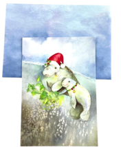 Leanin&#39; Tree Manatee Christmas Holiday Card Set of 10 Manatee Mom and Baby - $19.79