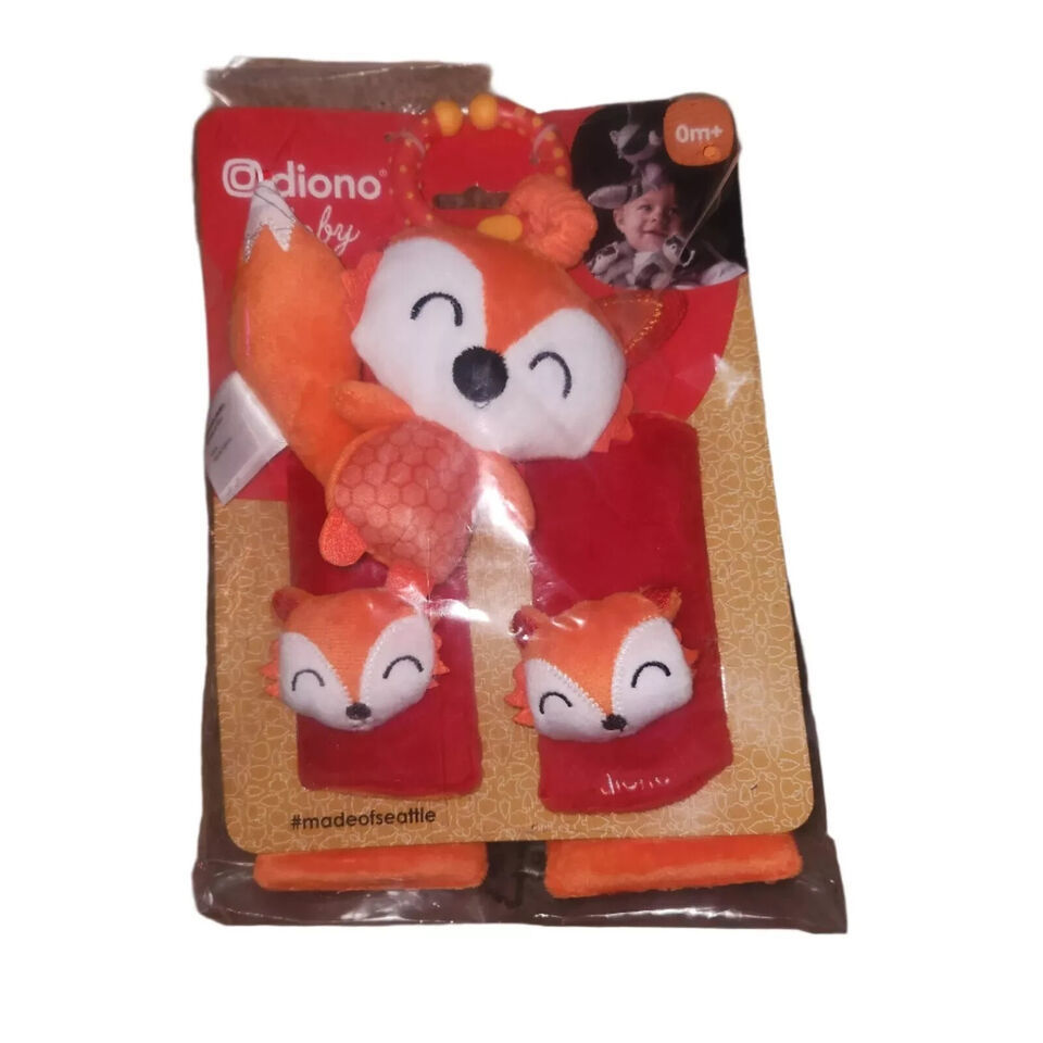 Diono Baby Fox Car Seat Straps Toy 2 Pack - Soft Seat Belt Cushion for I... - $5.12