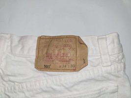 Vintage Levis 501 Jeans 32/4 X 27  White Denim   High Waist For Women - £20.32 GBP