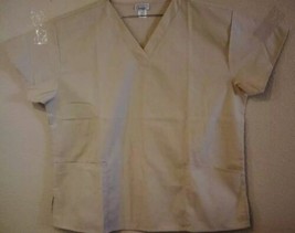 NEW Angel V-Neck Womens Nurse Scrub Top. SZ XL Free Shipping Tan - £17.40 GBP