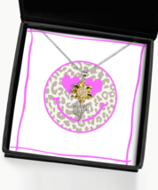 Inspirational Necklace Leopard Happy Face Sunflower-MC-NL  - £44.71 GBP