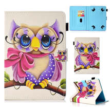 For 7 inch Universal Colored Drawing Stitching Leather Tablet Case(Owl) - £6.31 GBP