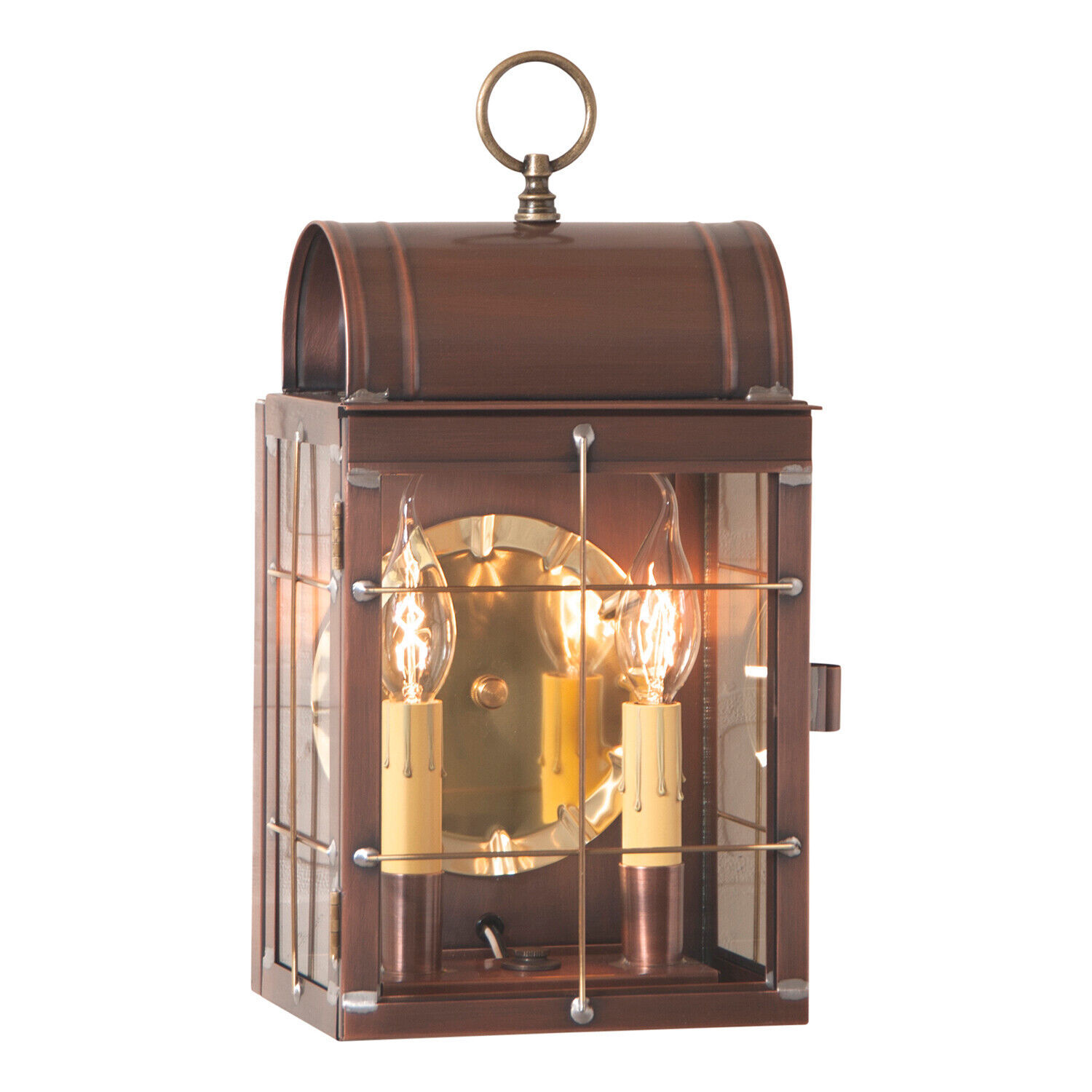 DUAL CANDLE ANTIQUE COPPER Outdoor Primitive Wall Light CLASSIC COLONIAL... - $329.95