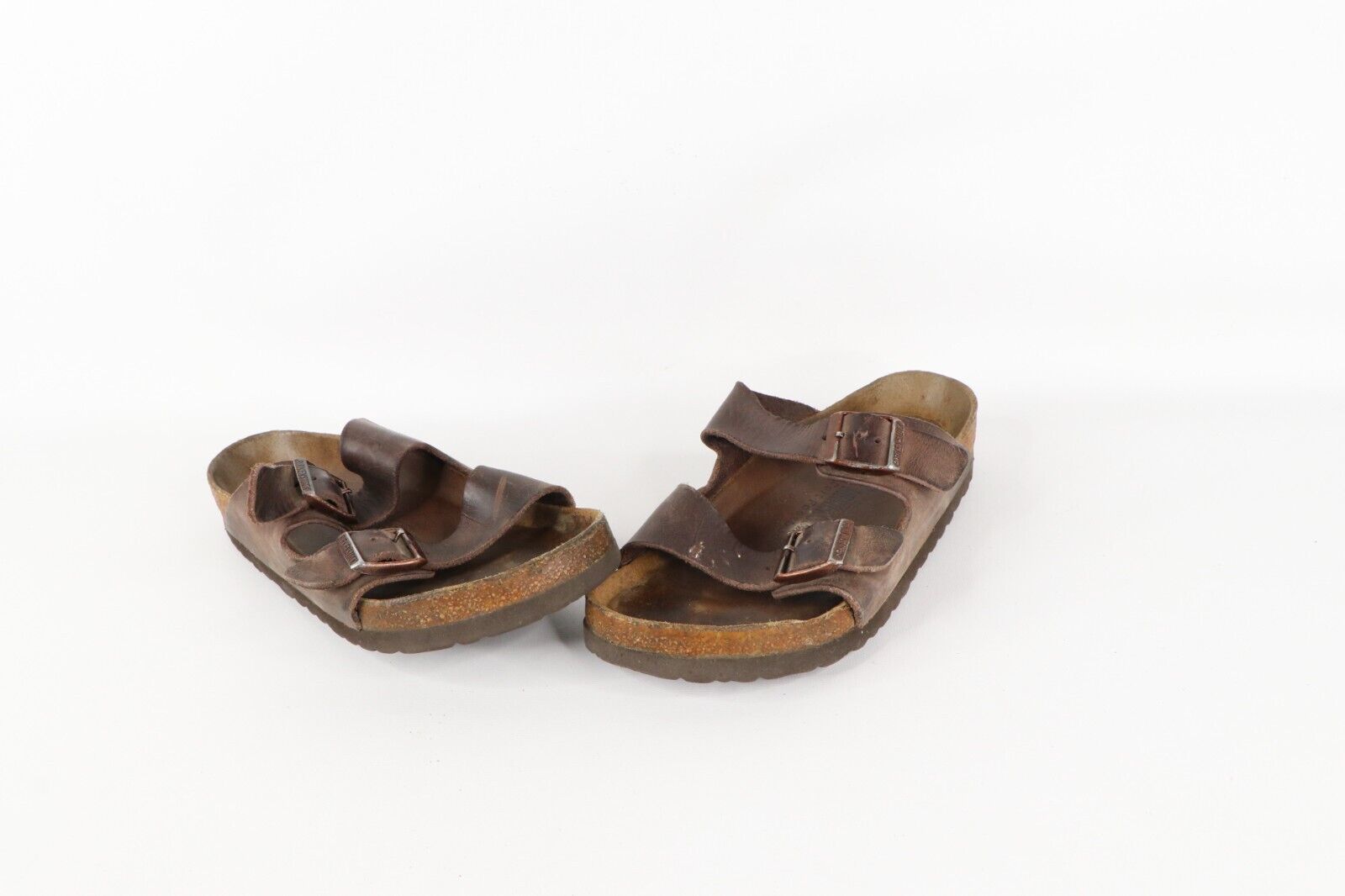 Vintage Birkenstock Womens Size 5 Distressed Leather Buckle Strap Sandal... - $39.55