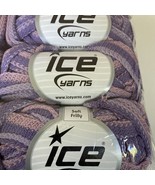Ice Yarns Soft Frilly Acrylic Pink Purple Lilac 50 Gram 25 Meter Lot Of 3 - £10.35 GBP