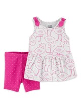 Baby Girl 3 6 months Tank Top &amp; Shorts Flamingo Outfit Child of Mine Car... - $19.81