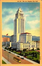 Linen POSTCARD-LOS Angeles City Hall, CA- C.T. ART-COLORTONE BK35 - £1.54 GBP