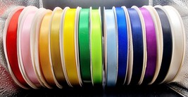 Satin Ribbon Plain  Double Sided  15mm Wide Gift wrapping Wedding Birthday 1-20m - £1.47 GBP+