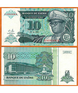 ZAIRE 1993 UNC 10 Nouveaux Zaïres Banknote Paper Money Bill P- 55 - £1.77 GBP