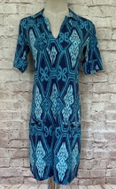 Tori Richard Honolulu Blue Jaxon Dress Diamond Head Short Sleeve Size Xs New - £77.58 GBP