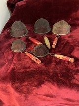 5 Vintage Metal Strainer 4 Red/ 1 Green Wooden Handle Kitchen Tool, Mesh... - $565.38 MXN