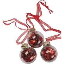 Mini Glitter Ball Glass Christmas Ornaments - Set of 12 - £11.74 GBP
