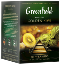 Greenfield Golden Kiwi Black Tea 20 Pyramids Made in Russia - $6.99