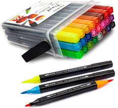 AIHAO Markers for Kids,Washable Markers with Stand Portable Box,Dual Tip Markers - £14.48 GBP