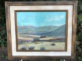 Charlotte Merriam Rare Original 1930s Modern Desert Landscape Oil Wife Of James - £1,322.13 GBP