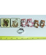 Vintage Lot of Owl themed Refrigerator Magnets and Owl pendant with lens... - $24.75