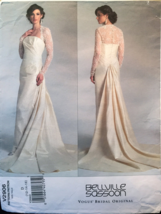 Vogue 2906 Bridal Belville Sassoon Wedding/Formal Gown,Train,Lace Back Size 6-10 - £24.05 GBP