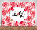 Happy Mother&#39;S Day Backdrop Red Flowers Wall Background I Love Mom Mothe... - $28.76