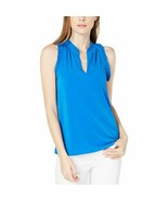 MICHAEL Michael Kors Womens Ruffled V-Neck Tank Top Blue Petite Small - $366.45 MXN