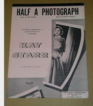 Kay Starr Half A Photograph Sheet Music Vintage 1953 - £11.91 GBP