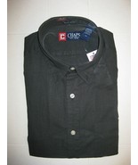 CHAPS MEN&#39;S BLACK DRESS LONG SLEEVE LINEN BLEND SHIRT sz S, M, L, XL,XXL... - €15,02 EUR+