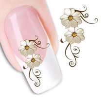 Nail Art Water Transfer Stickers Cat Flower Rose Decals Full Decals Nail Sticker - £2.39 GBP