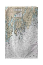 Betsy Drake Southport - Pemaquid, ME Nautical Map Kitchen Towel - £23.32 GBP