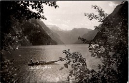 RPPC Boating Beautiful Konigssee a Natural Lake in Germany Bavaria Postcard X2 - £10.38 GBP