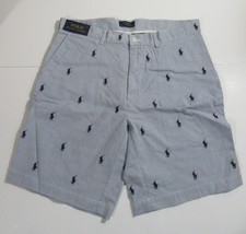 Polo Ralph Lauren Mens All Over Pony Seersucker Shorts Blue Striped Size... - $749.19 MXN