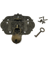 LDCREEE Antique Embossing Decorative Brass Hasp Clasp Latch Lock with Sc... - £6.92 GBP