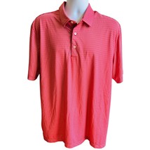 Greg Norman Red Pink Micro Stripe Golf Polo XL PlayDry Performance Shirt... - $23.74