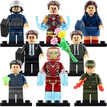 8pcs/set Avengers Endgame Tony Howard Stark Pepper Steve Rogers Minifigures - £13.58 GBP