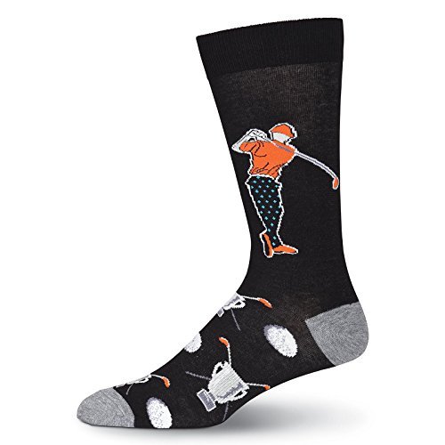 K. Bell Socks Men&#39;s Original Novelty Crew Socks (Golfer (Black), Shoe Si... - $12.00