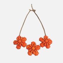 Charming Charlie Necklace Women Large Floral Costume Orange Adjustable 1... - £22.42 GBP