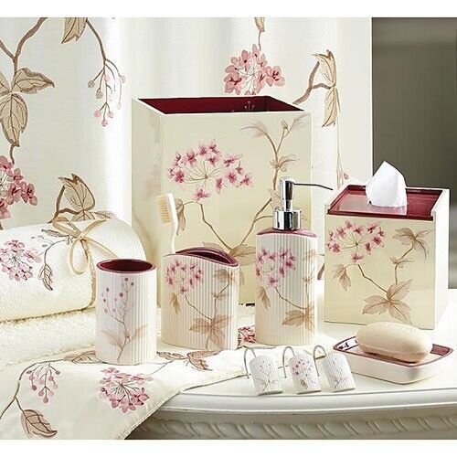 CROSCILL Christina Floral Lotion Pump and Toothbrush Holder - $50.00