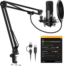 Podcast Microphone By Maono, Usb Computer Mic For Pc With, A04E) In Black. - $54.95