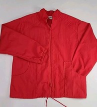 Aqua Sheen Womens Sz L Red Windbreaker Jacket Rain Jacket Softshell Vtg 80s - £19.28 GBP
