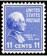 1938 11c James K. Polk, 11th President Scott 816 Mint F/VF NH - $2.09 CAD