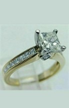 2.00 Ct Princess Cut Moissanite 14K Yellow Gold Plated Engagement Wedding Ring - $140.24