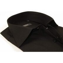 Men's Shirt Hankie CASILA Turkey Cotton Blend Long Sleeves 501460-02 Solid Black image 2