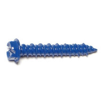 3/16&quot; x 1-1/4&quot; Blue Ruspert Coated Steel Slotted Hex Washer Head Masonry... - $11.47+