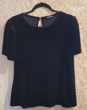 Women's Express Black Velvet Short Sleeve Tee Top Blouse Size X-Large - $18.99