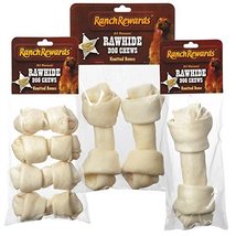 MPP Natural Rawhide Dog Bone Treats Classic Premium Knotted Chew Reward Choose S - £10.36 GBP+