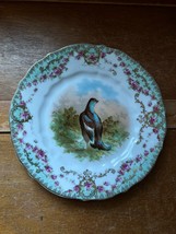 Vintage C.T. Germany Signed Grouse Bird w Green &amp; Gilt w Pink Roses Porc... - £8.71 GBP